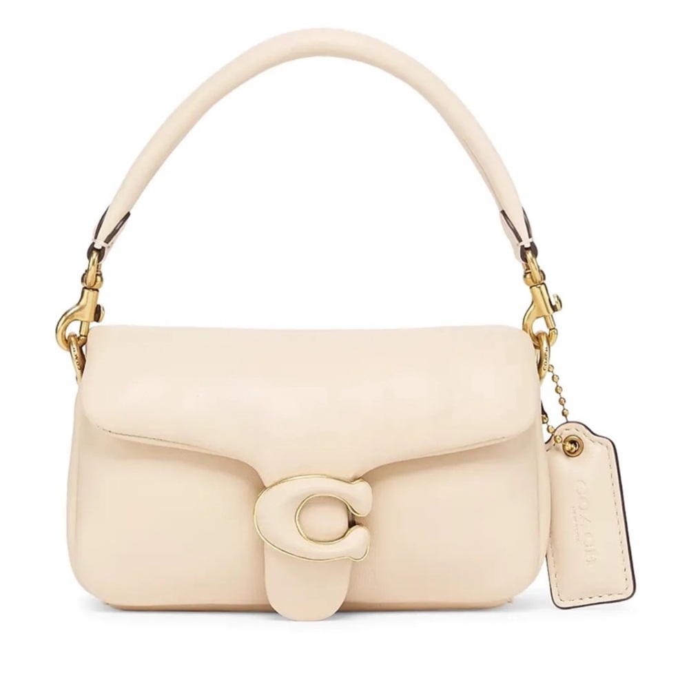Coach Pillow Tabby 18 Cream Leather Women's Bag